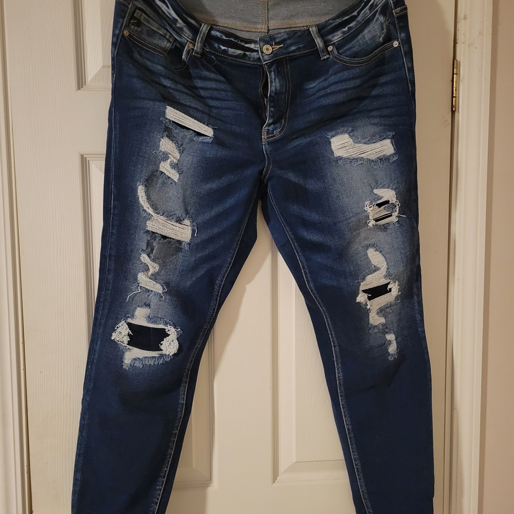 KanCan Dark Blue Distressed Skinny Jeans